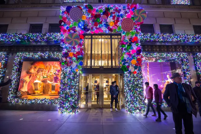 The windows at Saks Fifth Avenue<br>